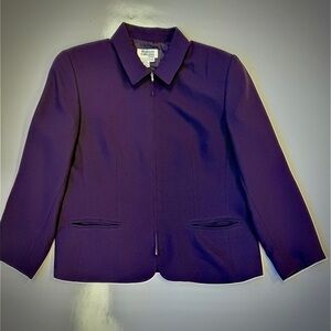 Style & Co. Collection Petite Zip-Up Blazer Plum Petite 12P